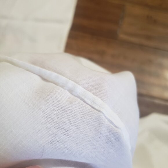 Pair Vintage Hand Made Pillow Case Set Floral Stitched  21" x 31" - Picture 4 of 8